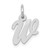 14k White Gold Small Script Letter W Initial Charm - YC-71DF1866-4436