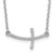 14k White Gold Small Sideways Curved Twist Cross 19 inch Necklace