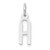 14K White Gold Small Slanted Block Letter H Initial Charm