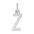 14k White Gold Small Slanted Block Letter Z Initial Charm