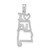 14K White Gold Solid Alabama State Pendant