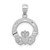 14k White Gold Solid D/C Claddagh Pendant