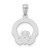 14k White Gold Solid D/C Claddagh Pendant
