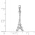 14k White Gold Solid Polished 3-D Eiffel Tower Charm