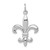 14k White Gold Solid Polished 3-D Fleur de Lis Charm