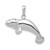 14K White Gold Solid Polished Manatee Pendant