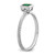 14k White Gold Square Bezel Emerald Ring