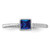 14k White Gold Square Bezel Sapphire Ring