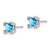 14k White Gold Square Blue Topaz and Diamond Earrings - EM-B9D4EA99-7858