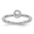 14K White Gold Stackable Diamond Initial O Ring