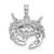 14K White Gold Stone Crab Charm