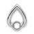 14k White Gold Teardrop 4.4mm Diamond Chain Slide Mtg
