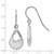 14k White Gold Teardrop Hollow Dangle Earrings