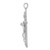 14K White Gold Textured Crucifix Charm