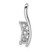 14k White Gold Three Stone Curved Bar Pendant Mounting