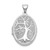 14k White Gold Tree 21x16mm Oval Locket