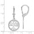 14K White Gold Tree of Life In Round Frame Leverback Earrings