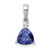 14k White Gold Trillion .90 Tanzanite and Diamond Pendant