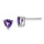 14k White Gold Trillion Amethyst Earrings