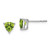 14k White Gold Trillion Peridot Earrings