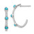 14k White Gold Turquoise and White Topaz J-hoop Earrings - EM-C2B24C5F-5207