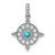 14k White Gold Turquoise and White Topaz Pendant - PM-8DEC23BF-3423