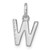 14k White Gold Twisted .05 ct. Diamond Initial W Charm