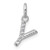 14k White Gold Twisted .05 ct. Diamond Initial Y Charm