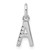 14k White Gold Twisted with .05 ct. Diamond Initial A Charm
