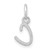 14K White Gold Uppercase Letter C Initial Charm