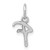 14K White Gold Uppercase Letter F Initial Charm