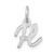 14K White Gold Uppercase Letter H Initial Charm