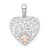 14k White Gold w/Rose Gold Flower NANA Heart Pendant
