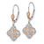 14k White Gold w/Rose Rhodium Diamond Leverback Earrings