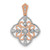14k White Gold w/Rose Rhodium Diamond Vintage Pendant