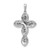 14k White Gold White and Blue Diamond Cross Pendant