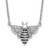 14k White Gold with Black Rhodium 1/10 carat Diamond Bee 18 inch Necklace