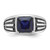 14k White Gold with Black Rhodium IBGoodman Men's Created Sapphire Complete Ring - B8-7C990FD1-7087