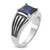 14k White Gold with Black Rhodium IBGoodman Men's Created Sapphire Complete Ring - B8-7C990FD1-7087