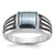 14k White Gold with Black Rhodium IBGoodman Men's Imitation Gray Cat's Eye Complete Ring