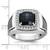 14k White Gold with Black Rhodium IBGoodman Men's Onyx and 1/4 carat Diamond Complete Ring