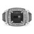 14k White Gold with Black Rhodium IBGoodman Men's Onyx and 1/4 carat Diamond Complete Ring