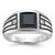 14k White Gold with Black Rhodium IBGoodman Men's Onyx and Diamond Complete Ring