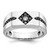 14k White Gold with Black Rhodium IBGoodman Men's Satin 5/8 carat Black and White Diamond Complete Ring