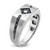 14k White Gold with Black Rhodium IBGoodman Men's Satin 5/8 carat Black and White Diamond Complete Ring