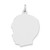 14k White Plain Large.013 Depth Facing Left Engravable Boy Charm