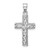 14K White Polished Braided Cross Pendant