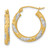 14k White Rhodium Diamond-cut Satin Hoop Earrings - TF-CAA760BC-5871