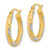 14k White Rhodium Diamond-cut Satin Hoop Earrings - TF-CAA760BC-5871