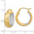 14k White Rhodium Polished Satin Diamond-cut In/Out Hoop Earrings - TF-49CE6A04-3253